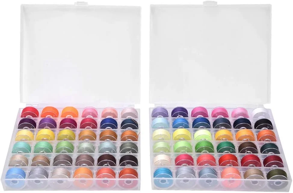 نخ کویل شفاف Fdit برای لوازم جانبی چرخ خیاطی: 72 رنگ، (2 جعبه سیم ماسوره 72 رنگی)
