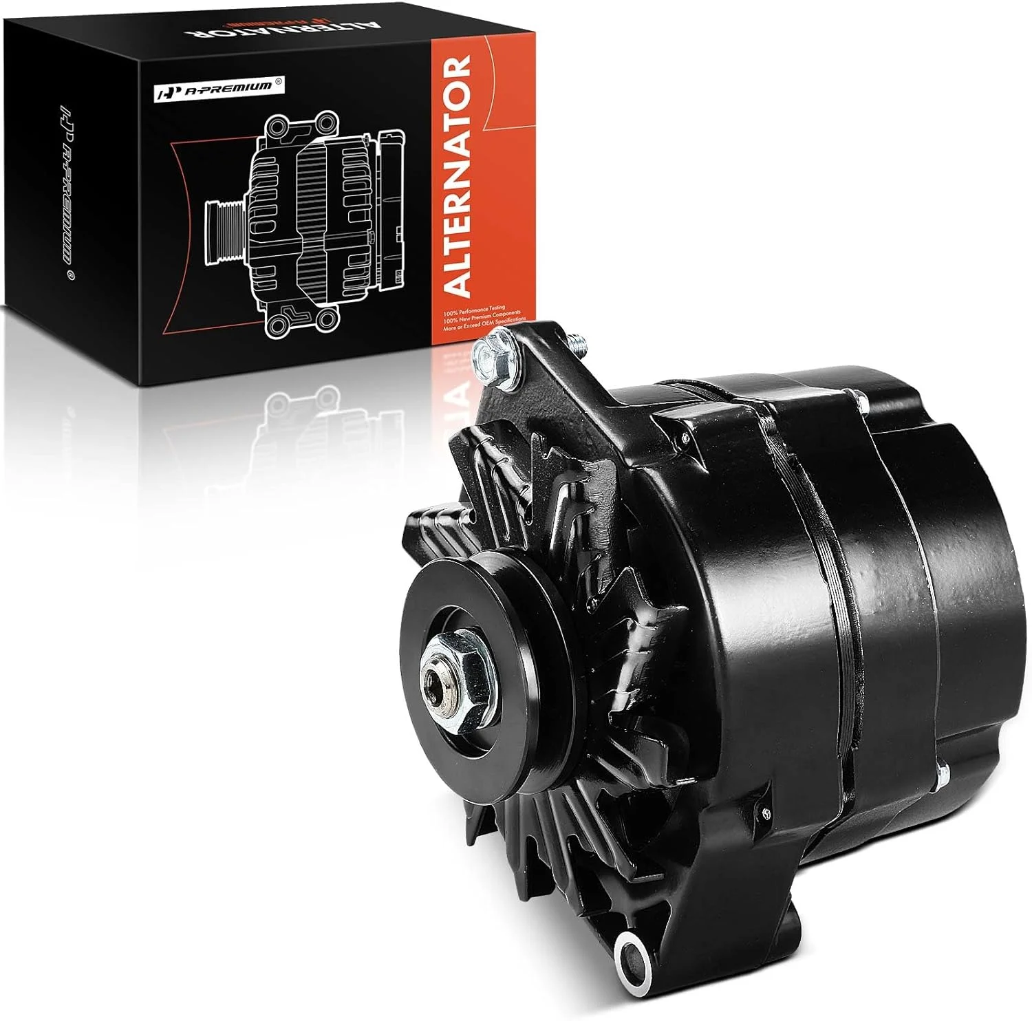 آلترناتور جایگزین A-Premium برای GM 327 350 396 427 454 1971-1986، مشکی، 12 ولت 110 آمپر، تسمه V تک شیار، 1.4L 1.6L 1.8L 1.9L 2.2L 2.6L 2.7L 3.0L 3.2L 3.8L 4.1L 4.3L 4.4L 4.8L 4.9L 5.0L 5.3L 5.7L 6.0L
