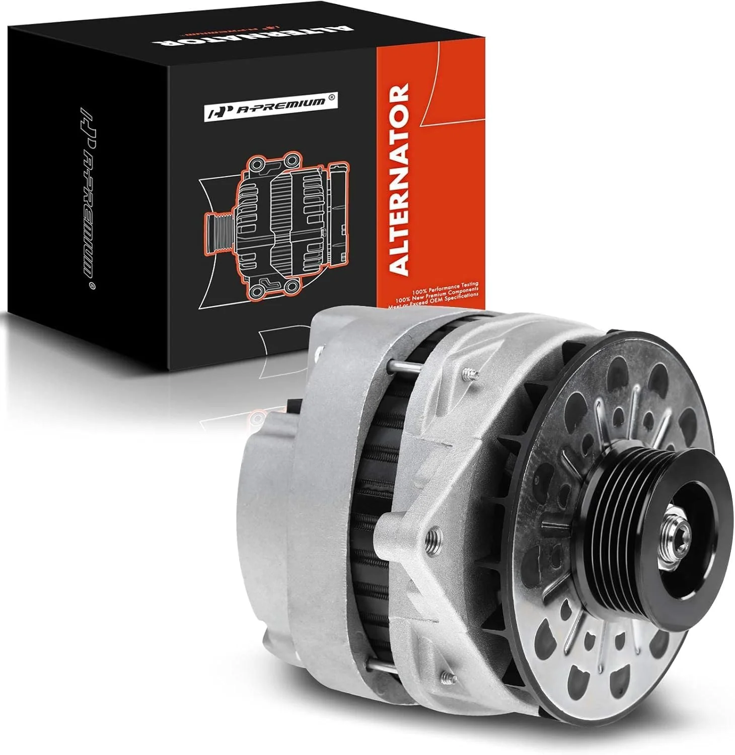 دینام A-Premium سازگار با کادیلاک DeVille 1994-1997، Seville 1993-1997، Eldorado، V8 4.6L، 12 ولت 140 آمپر چرخش در جهت عقربه های ساعت با پولی 6 شیار
