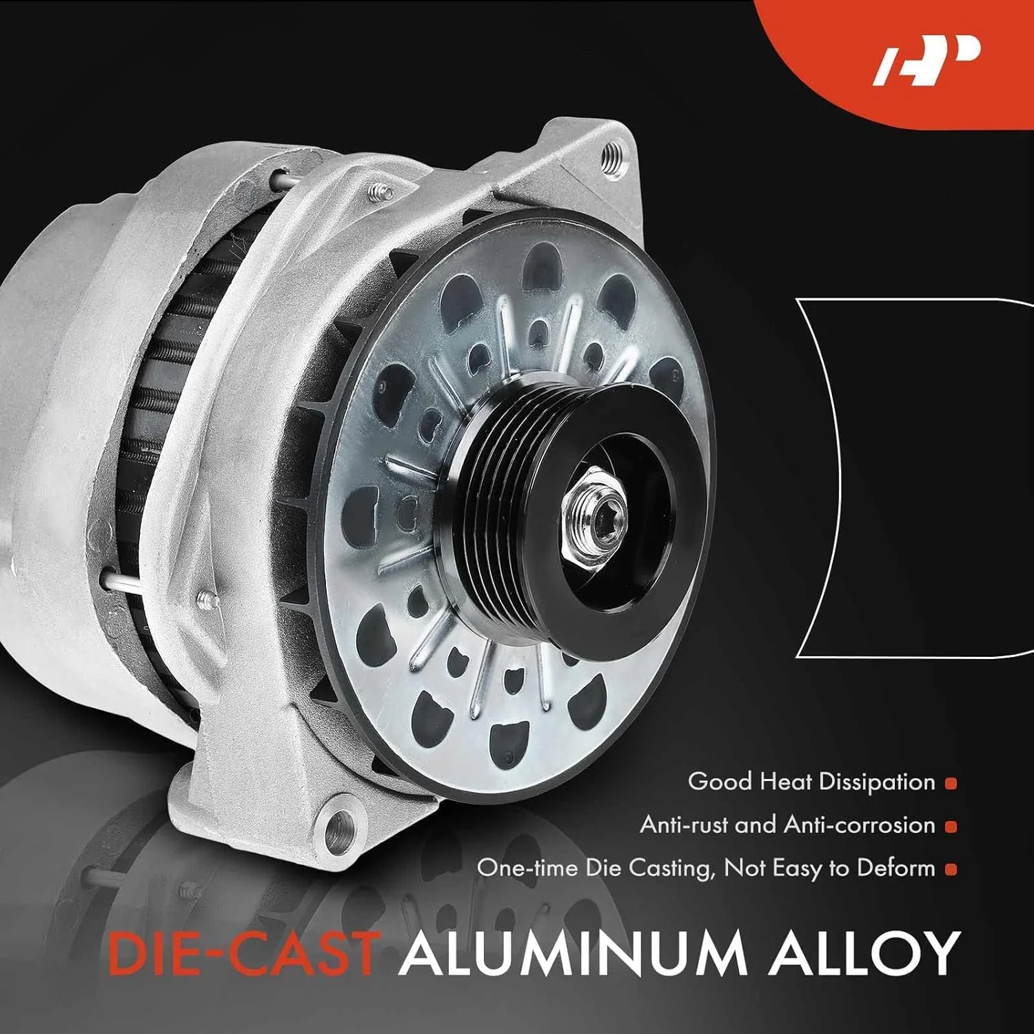 دینام A-Premium سازگار با کادیلاک DeVille 1994-1997، Seville 1993-1997، Eldorado، V8 4.6L، 12 ولت 140 آمپر چرخش در جهت عقربه های ساعت با پولی 6 شیار