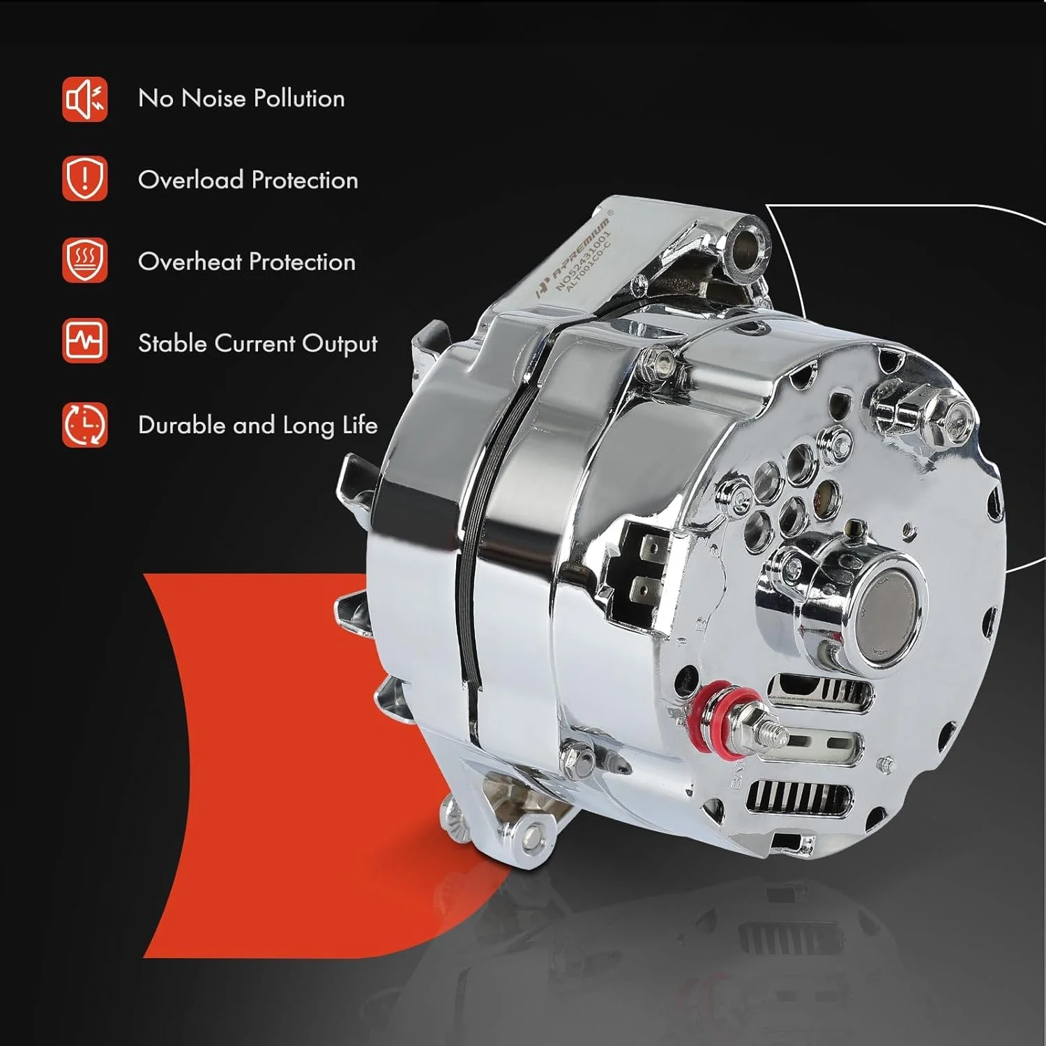 آلترناتور A-Premium سازگار با GM 327 350 396 427 454 1971-1986، 2.2L 2.6L 2.7L 3.0L 3.2L 3.8L 4.1L 4.3L 4.4L 4.8L 4.9L 5.0L 5.3L 5.7L 6.0L 6.2L 6.5L 6.6L 7.0L 7.4L، 110 آمپر 12 ولت تک شیار تسمه V