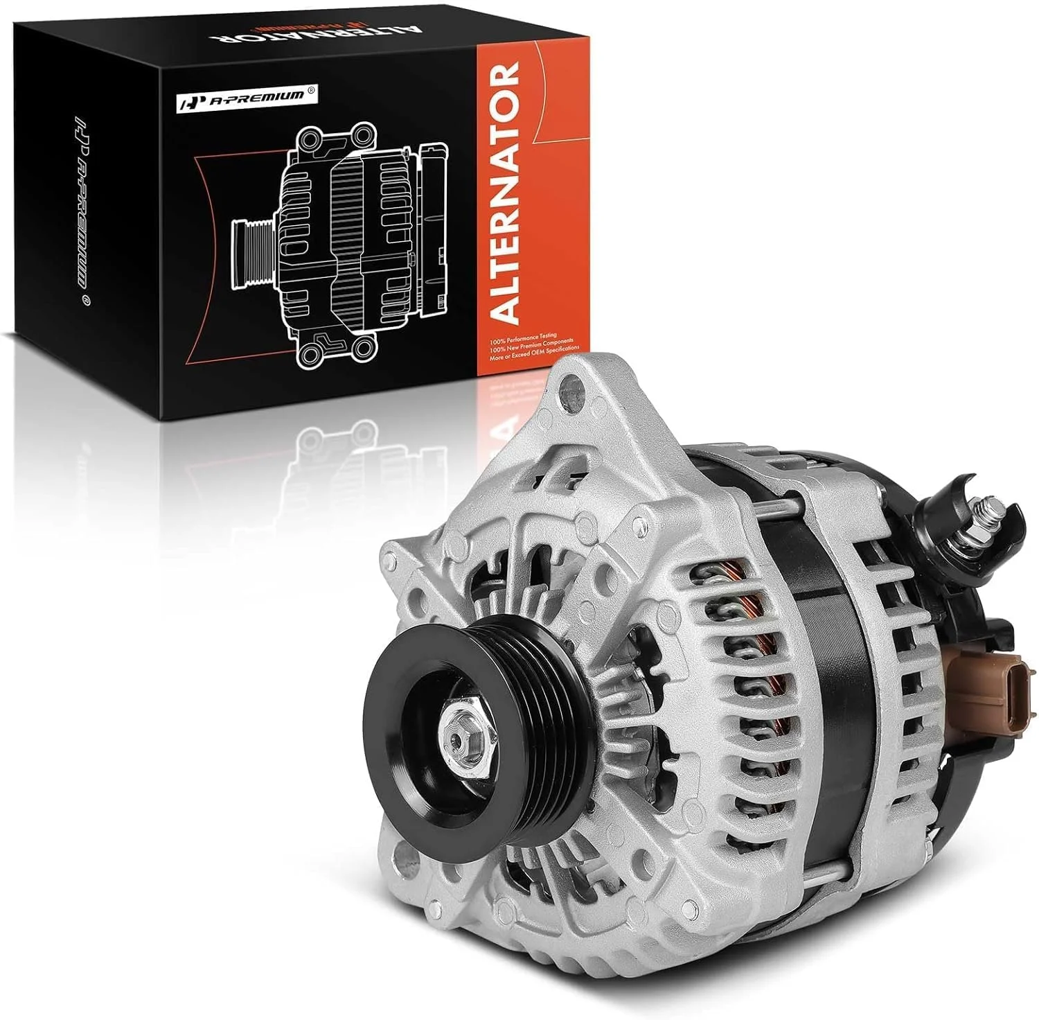 دینام A-Premium سازگار با فورد F-150 مدل‌های 2012، 2013، 2014، 2015، 2016، 2017، موتور 3.5 لیتری و 3.7 لیتری، 12 ولت 200 آمپر، پولی 6 شیار CW، جایگزین # 104210-6670