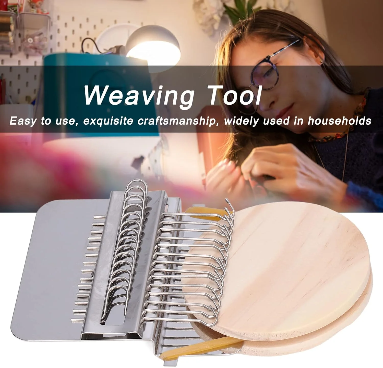 دستگاه بافندگی و رفوگری قابل حمل Fdit DIY برای تعمیر سریع سوراخ های کوچک در لباس، جنس استیل ضد زنگ و چوب کاج، استفاده آسان (14 قلاب) دستگاه بافندگی و رفوگری قابل حمل Fdit DIY برای تعمیر سریع سوراخ های کوچک در لباس، جنس استیل ضد زنگ و چوب کاج، استفاده آسان (14 قلاب)