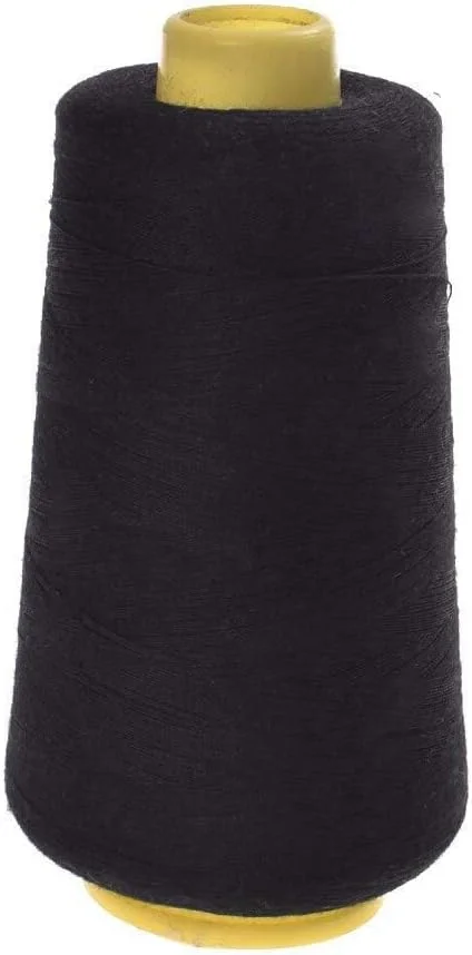 نخ گلدوزی و خیاطی پلی استر و پنبه M Fabrics، نخ برای صنایع دستی، نخ بخیه، نخ برای چرخ خیاطی - 10000 متر - (مشکی)