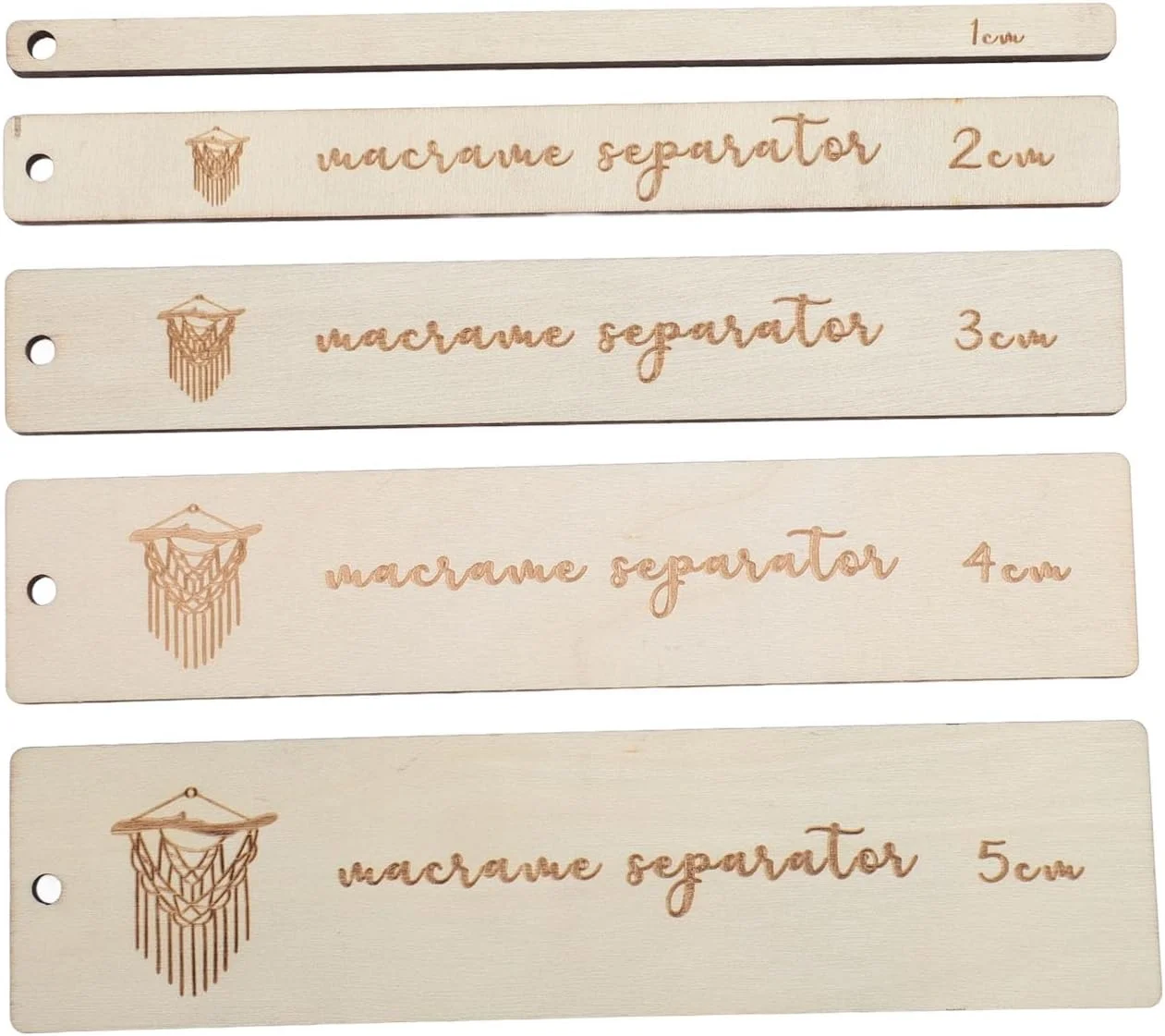 ابزار جداکننده مکرومه چوبی Fafeicy، 5 عددی، تخته کمکی مکرومه با خط کش های مقیاس دار شفاف برای بافت دیوارکوب