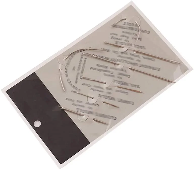 ابزار تعمیرات فاونوو، سوزن های خیاطی دستی روکش منحنی شکل به همراه نخ موم زده، 1 عدد مشکی، درفش سوراخ کاری و انگشتانه برای تعمیر ابزار تعمیرات فاونوو، سوزن های خیاطی دستی روکش منحنی شکل به همراه نخ موم زده، 1 عدد مشکی، درفش سوراخ کاری و انگشتانه برای تعمیر