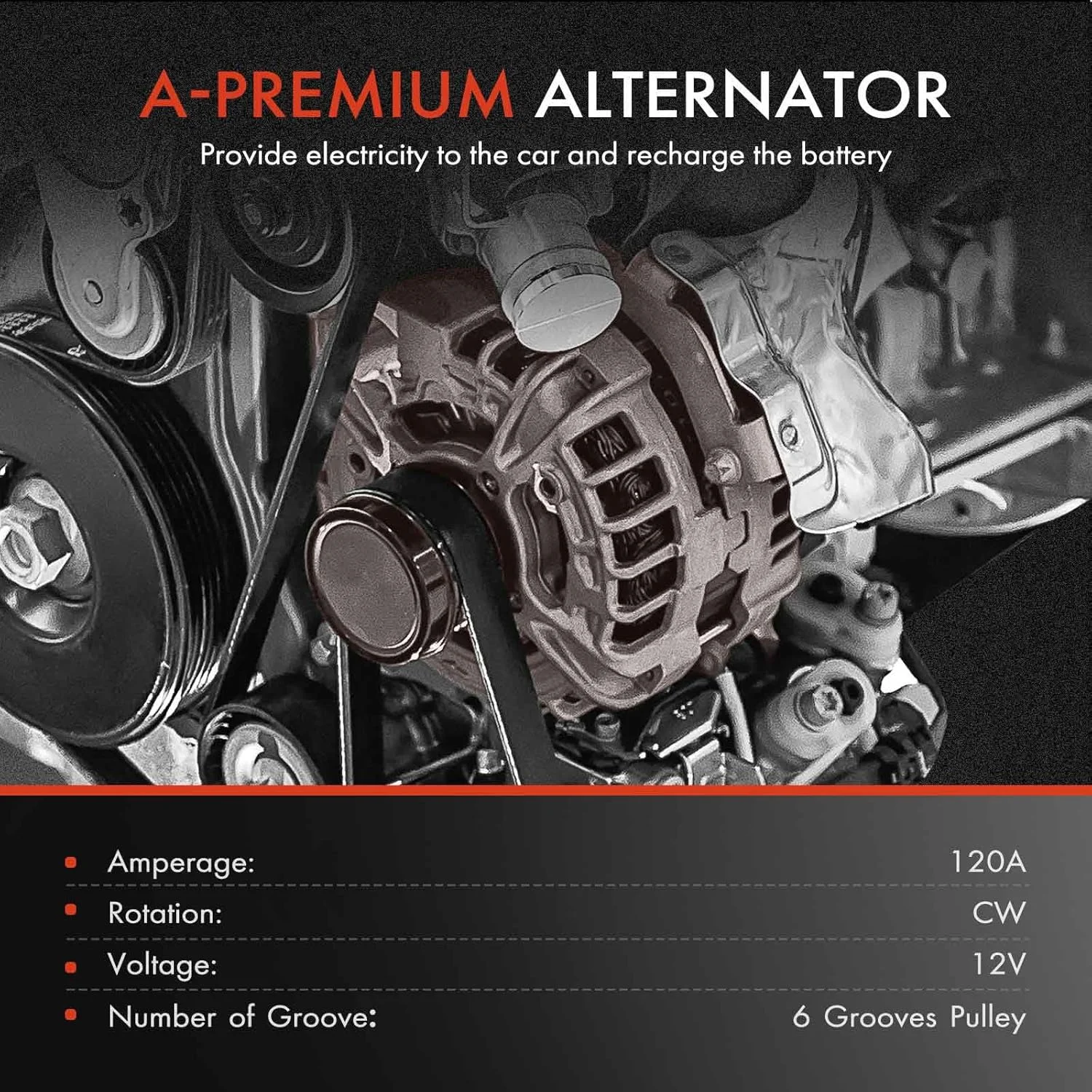 آلترناتور A-Premium سازگار با BMW 325Ci 2004-2006، 325i 2004-2005، 325xi 2004-2005، 330Ci/330xi 2004-2006، 330i 2004-2005، 2.5L 3.0L، 12 ولت 120 آمپر پولی 6 شیار جهت عقربه های ساعت آلترناتور A-Premium سازگار با BMW 325Ci 2004-2006، 325i 2004-2005، 325xi 2004-2005، 330Ci/330xi 2004-2006، 330i 2004-2005، 2.5L 3.0L، 12 ولت 120 آمپر پولی 6 شیار جهت عقربه های ساعت