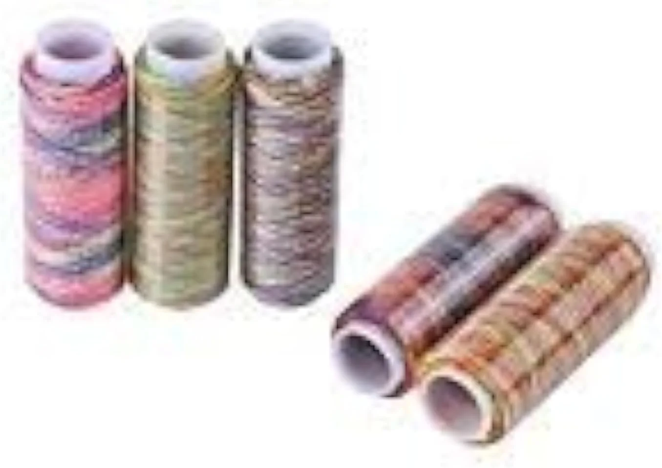 ست نخ چند رنگ Excefore، 5 عدد نخ پلی استر گرادیانی قرقره نخ خیاطی برای گلدوزی و چرخ خیاطی 110 متر / 120 یارد