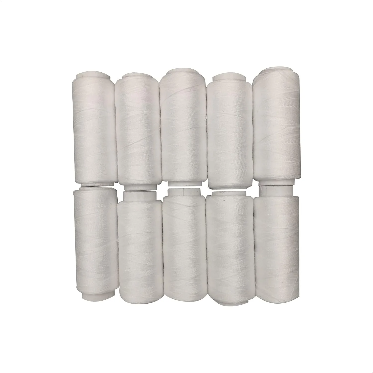 نخ خیاطی EUROXANTY | قرقره نخ | 100% پلی استر | چرخ خیاطی | برای کوک زدن | گلدوزی | نخ سنگین | بسته 10 عددی | سفید |