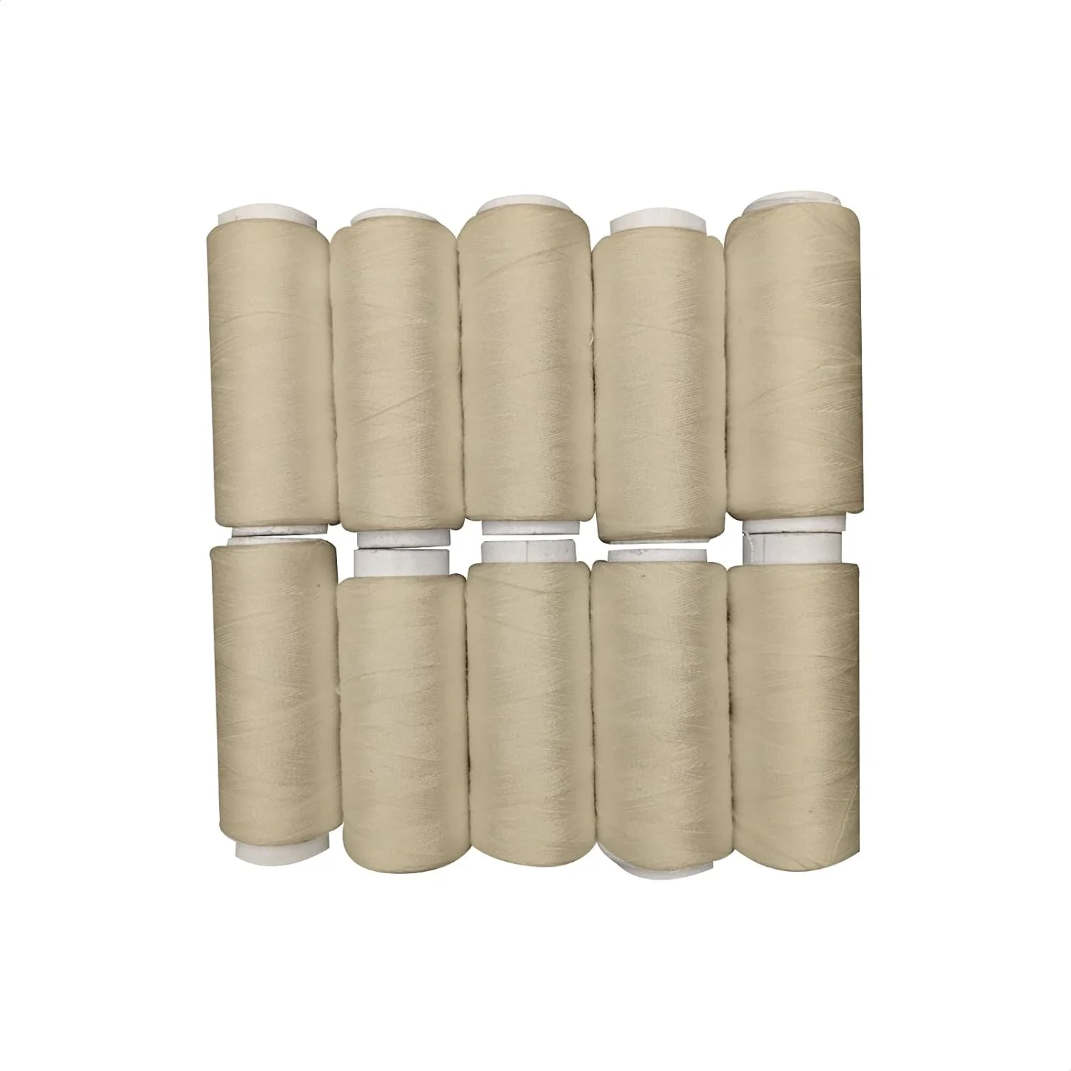 نخ خیاطی EUROXANTY | قرقره نخ | 100% پلی استر | چرخ خیاطی | برای کوک زدن | گلدوزی | نخ سنگین | بسته 10 عددی | بژ |