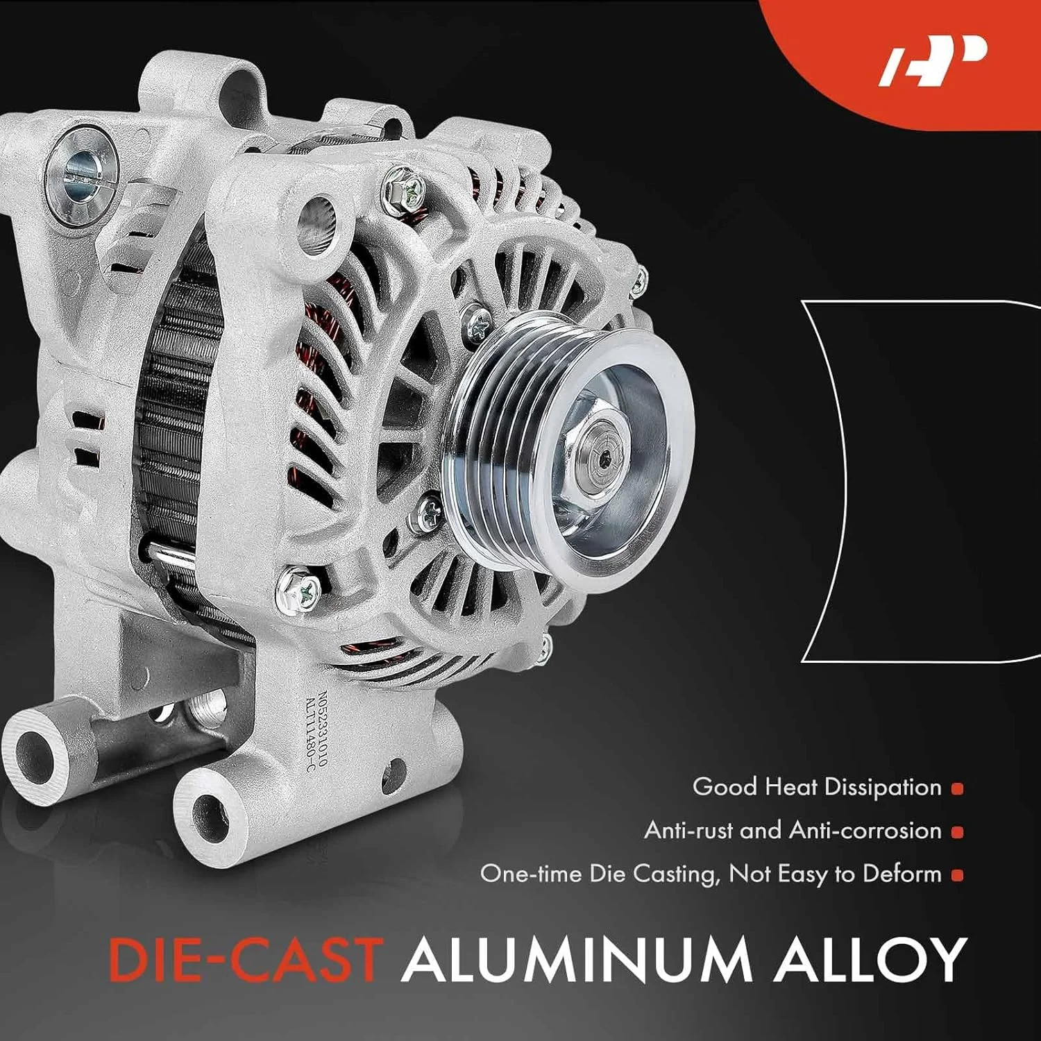 دینام A-Premium سازگار با سوزوکی گرند ویتارا 2009-2013 2.4L، SX4 2010-2013، SX4 کراس اوور 2012، 12 ولت 80 آمپر پولی 6 شیار CW