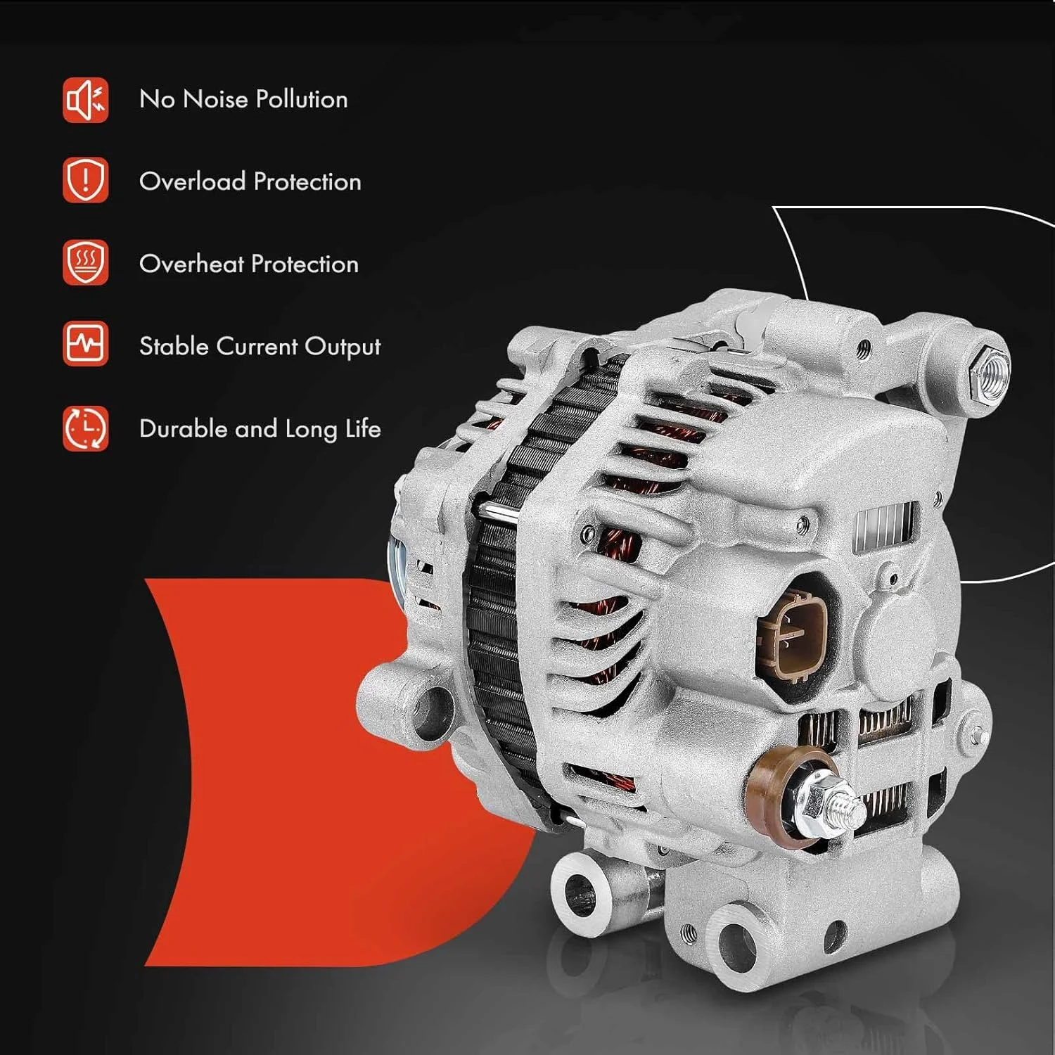 دینام A-Premium سازگار با سوزوکی گرند ویتارا 2009-2013 2.4L، SX4 2010-2013، SX4 کراس اوور 2012، 12 ولت 80 آمپر پولی 6 شیار CW