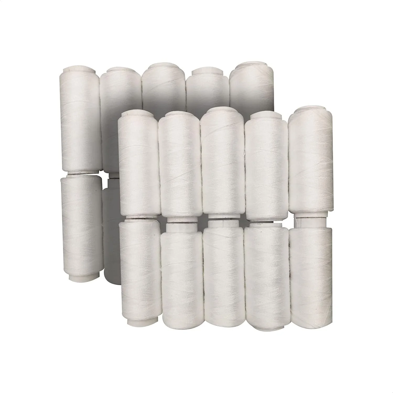 نخ خیاطی EUROXANTY | قرقره نخ | 100% پلی استر | چرخ خیاطی | برای کوک زدن | گلدوزی | نخ ضخیم | بسته 20 عددی | سفید |