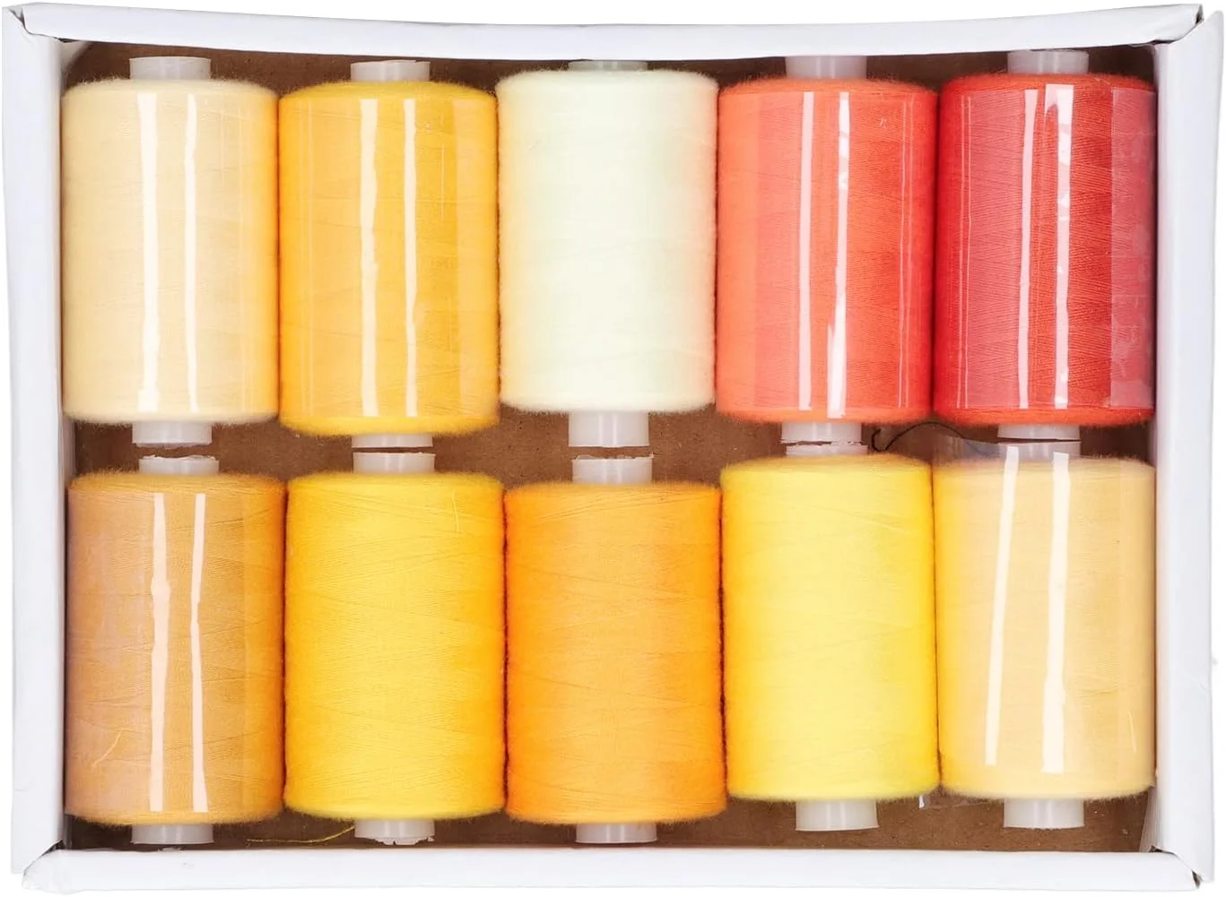 مجموعه قرقره نخ خیاطی Eujgoov، نخ لحاف دوزی پلی استر چند منظوره، لوازم خیاطی DIY، 10 رنگ سری زرد، 1000 یارد