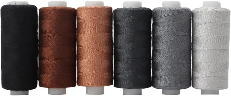 مجموعه نخ خیاطی EUBUY، 6 رنگ 400 یارد در هر قرقره، مجموعه نخ پنبه ای، نخ پنبه ای چند رنگ پلی استر برای چرخ خیاطی، خیاطی دستی، لوازم خیاطی خانگی