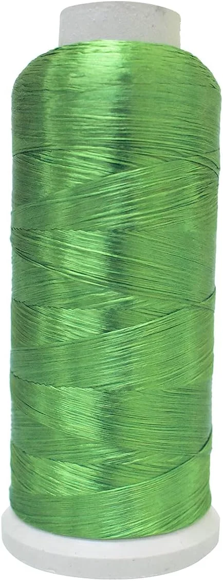 نخ ابریشم هنری تخت و بدون تاب برای گلدوزی دستی به سبک ژاپنی- 1 رول/2000 متر (2187 یارد) رنگ سبز روشن