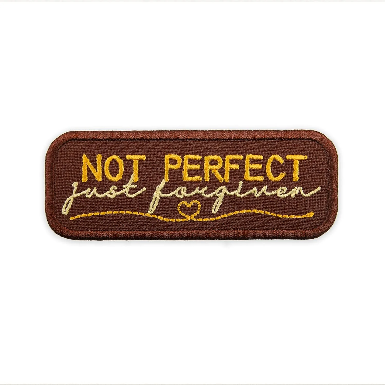 تکه دوزی گلدوزی شده EMBROVERSE با طرح "بی نقص نیستم، فقط بخشیده شده ام" - نقل قول های الهام بخش - تکه دوزی های شعاری گلدوزی شده اتو کردنی - اندازه: 3.5 x 1.3 اینچ