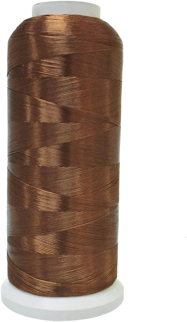 نخ ابریشم هنری تخت و بدون تاب برای گلدوزی دستی به سبک ژاپنی- 1 رول/2000 متر (2187 یارد) رنگ قهوه ای