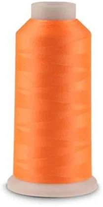 نخ گلدوزی شب تاب 3000 یاردی، قرقره نخ خیاطی پلی استر برای ماشین های گلدوزی و خیاطی (نارنجی)