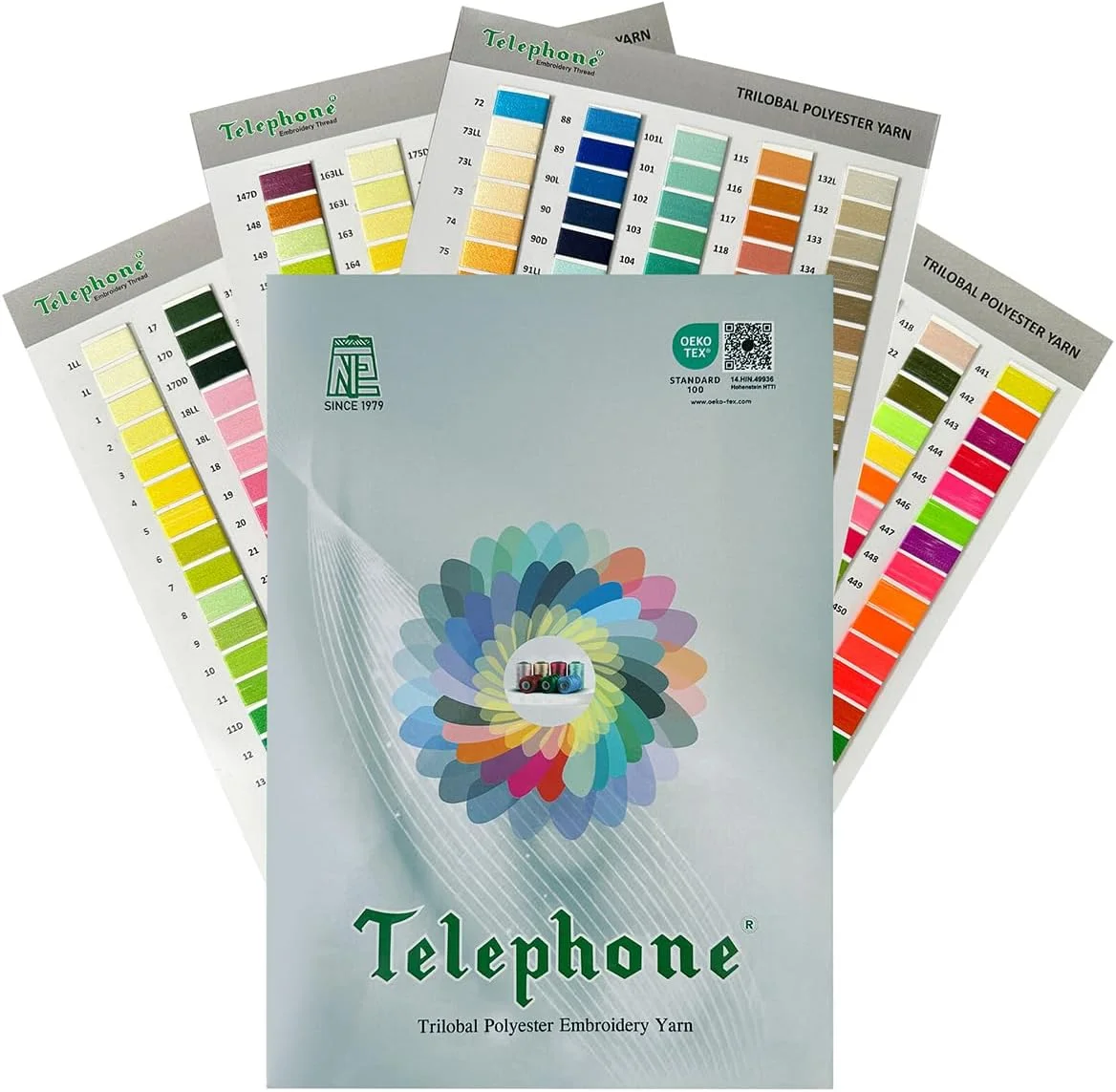 کارت رنگ نخ گلدوزی پلی استر EmbroideryMaterial برای رنگرزی پارچه - 400 رنگ مختلف نخ نیلام با رنگ ثابت برای طراحان، لباس ها، نخ تلفن