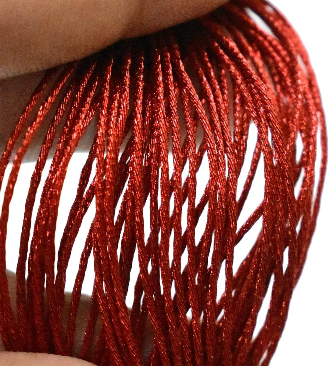 نخ گلدوزی متالیک برای گلدوزی و کوبلن دوزی 1 میلی متر (یاقوت سرخ) 25 کلاف - طول هر کلاف: 6.24 متر