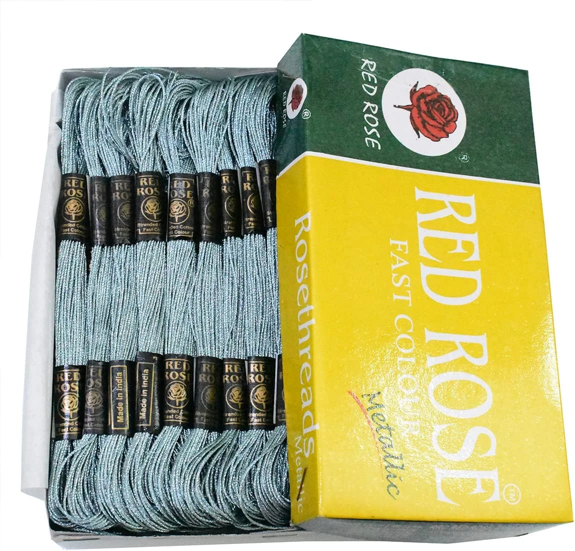 نخ گلدوزی متالیک Embroiderymaterial برای گلدوزی و کوک متقاطع 1 میلی متر (آبی آسمانی) 25 کلاف - طول هر کلاف: 6.24 متر نخ گلدوزی متالیک Embroiderymaterial برای گلدوزی و کوک متقاطع 1 میلی متر (آبی آسمانی) 25 کلاف - طول هر کلاف: 6.24 متر