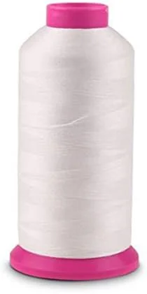 نخ گلدوزی شب تاب 3000 یاردی، قرقره نخ خیاطی پلی استر برای ماشین های گلدوزی و خیاطی (سفید)