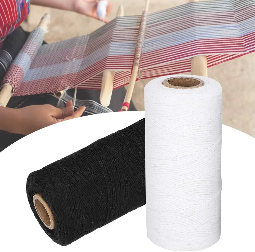 نخ گلدوزی 2 عدد نخ قرقره نخ تار برای دستگاه گلدوزی بافندگی، نخ دستگاه خیاطی و گلدوزی سیاه و سفید، 820.2 فوت نخ ریسندگی پنبه خالص نخ گلدوزی