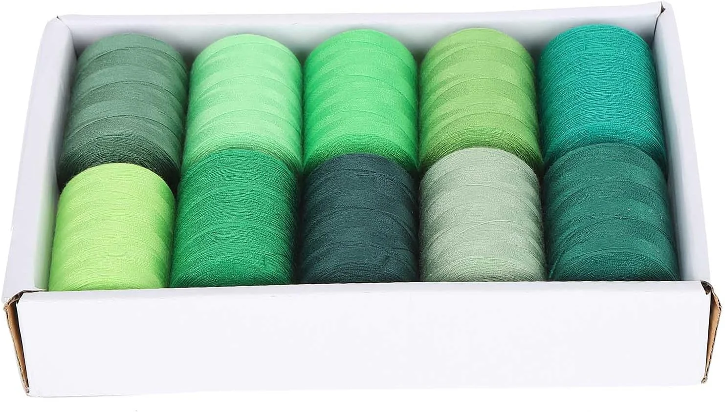 نخ گلدوزی سری سبز، 10 رنگ خیاطی 100 یارد، نخ سردوز چند منظوره پلی استر مجموعه 10 قرقره برای ماشین خیاطی DIY، ماشین گلدوزی، دست