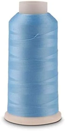 نخ گلدوزی شب تاب 3000 یاردی، نخ خیاطی پلی استر برای گلدوزی و چرخ خیاطی (آبی آسمانی)