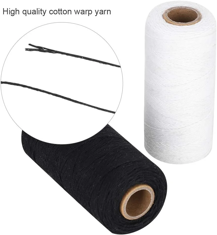 نخ گلدوزی 2 عدد نخ قرقره نخ تار برای دستگاه گلدوزی بافندگی، نخ دستگاه خیاطی و گلدوزی سیاه و سفید، 820.2 فوت نخ ریسندگی پنبه خالص نخ گلدوزی