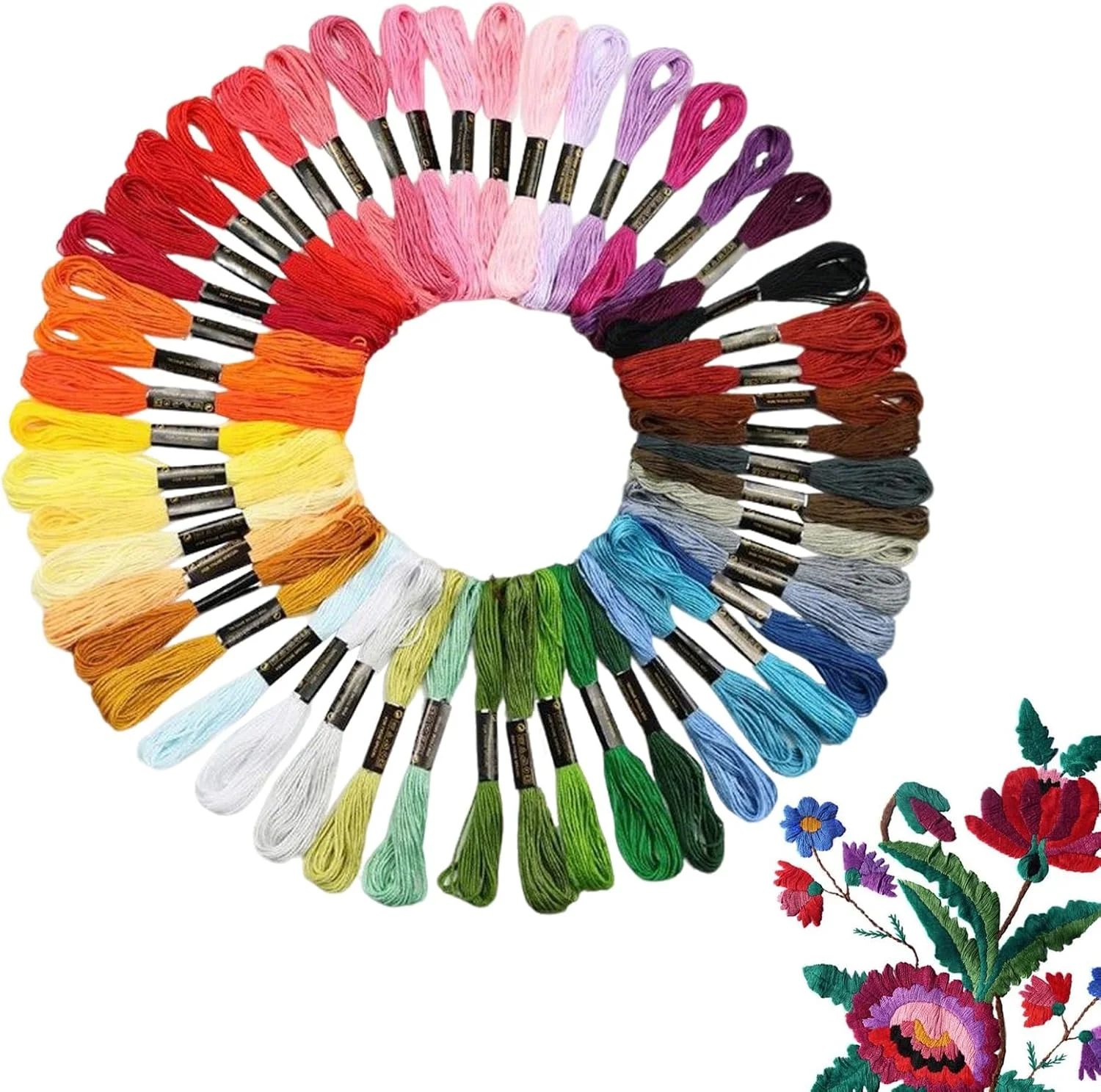 نخ گلدوزی دستی | نخ گلدوزی ضخیم | لوازم هنرهای خیاطی رشته رنگین کمانی برای خیاطی دستی بزرگسالان کودکان پروژه های خانگی دوخت لحاف