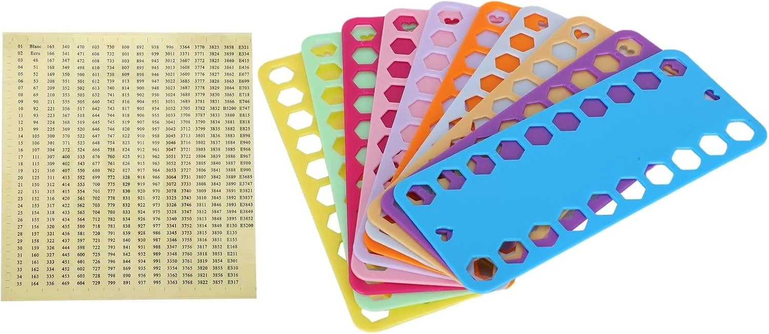 ارگانایزر نخ گلدوزی 20 عددی، نگهدارنده نخ خیاطی پلاستیکی 20 موقعیتی، کارت صفحه سیم پیچ با علامت شماره برای قرقره های نخ گلدوزی بخیه متقاطع