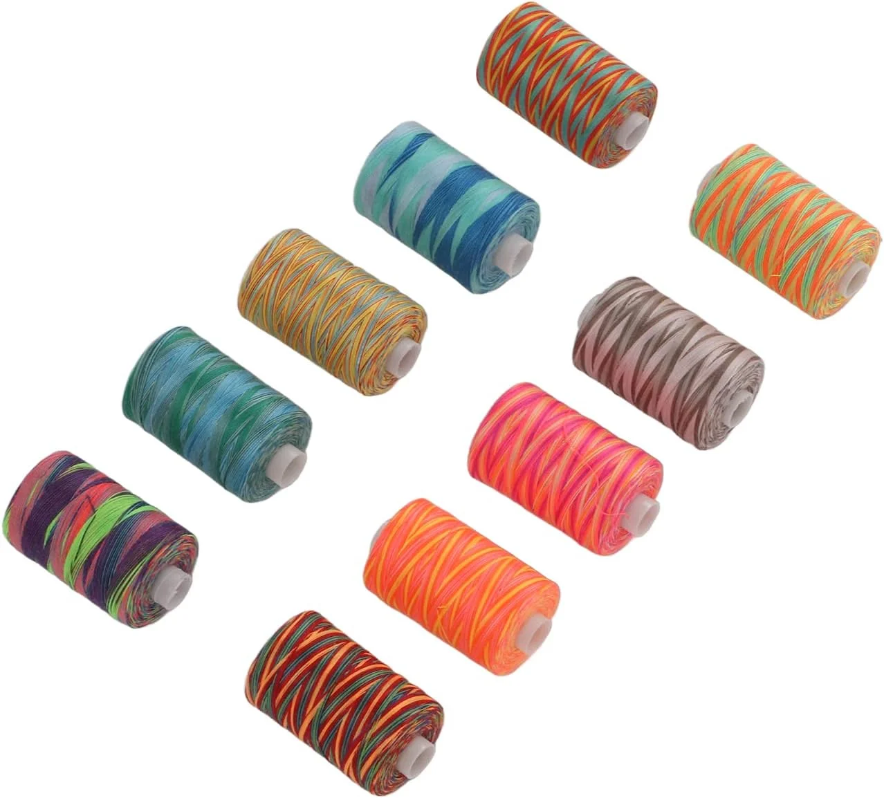 نخ خیاطی، 10 عدد نخ ماشین گلدوزی پلی استر مقاوم در برابر سایش رنگارنگ متنوع نخ پلی استر نخ ماشین گلدوزی نخ خیاطی 402 برای مصارف خانگی