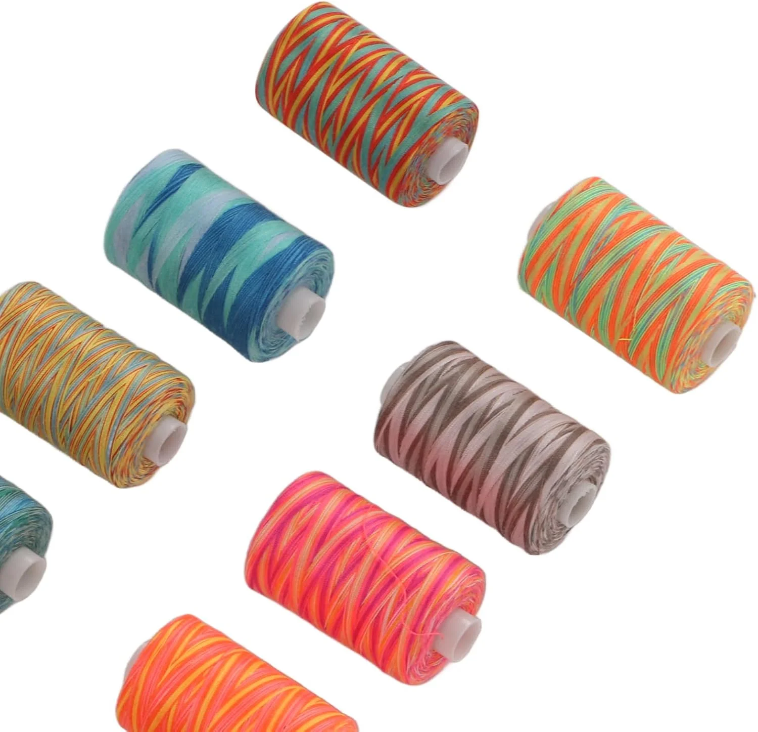 نخ خیاطی، 10 عدد نخ ماشین گلدوزی پلی استر مقاوم در برابر سایش رنگارنگ متنوع نخ پلی استر نخ ماشین گلدوزی نخ خیاطی 402 برای مصارف خانگی