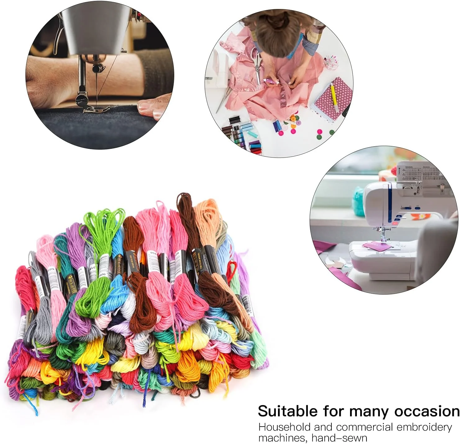 نخ گلدوزی، نخ چرخ خیاطی 100 عددی نخ خیاطی رنگی پلی استر پروژه های دست ساز خانگی نخ های رنگی نخ خیاطی برای چرخ خیاطی و دست دوز