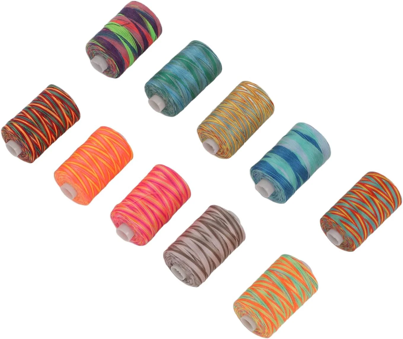 نخ خیاطی، 10 عدد نخ ماشین گلدوزی پلی استر مقاوم در برابر سایش رنگارنگ متنوع نخ پلی استر نخ ماشین گلدوزی نخ خیاطی 402 برای مصارف خانگی