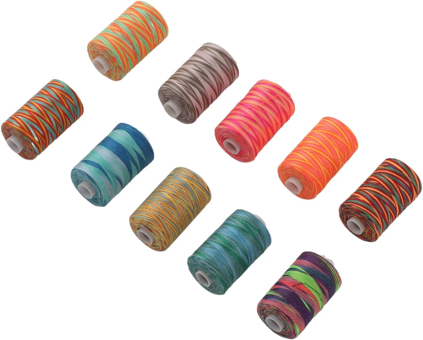 نخ خیاطی، 10 عدد نخ ماشین گلدوزی پلی استر مقاوم در برابر سایش رنگارنگ متنوع نخ پلی استر نخ ماشین گلدوزی نخ خیاطی 402 برای مصارف خانگی