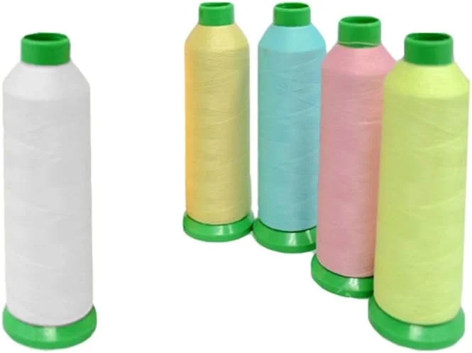 نخ گلدوزی شب‌تاب ژوگی، 5 عدد، 1000 یارد، نخ خیاطی لومینس پلی استر برای لباس، کیف، صنایع دستی، کوک متقاطع (رنگ تصادفی)