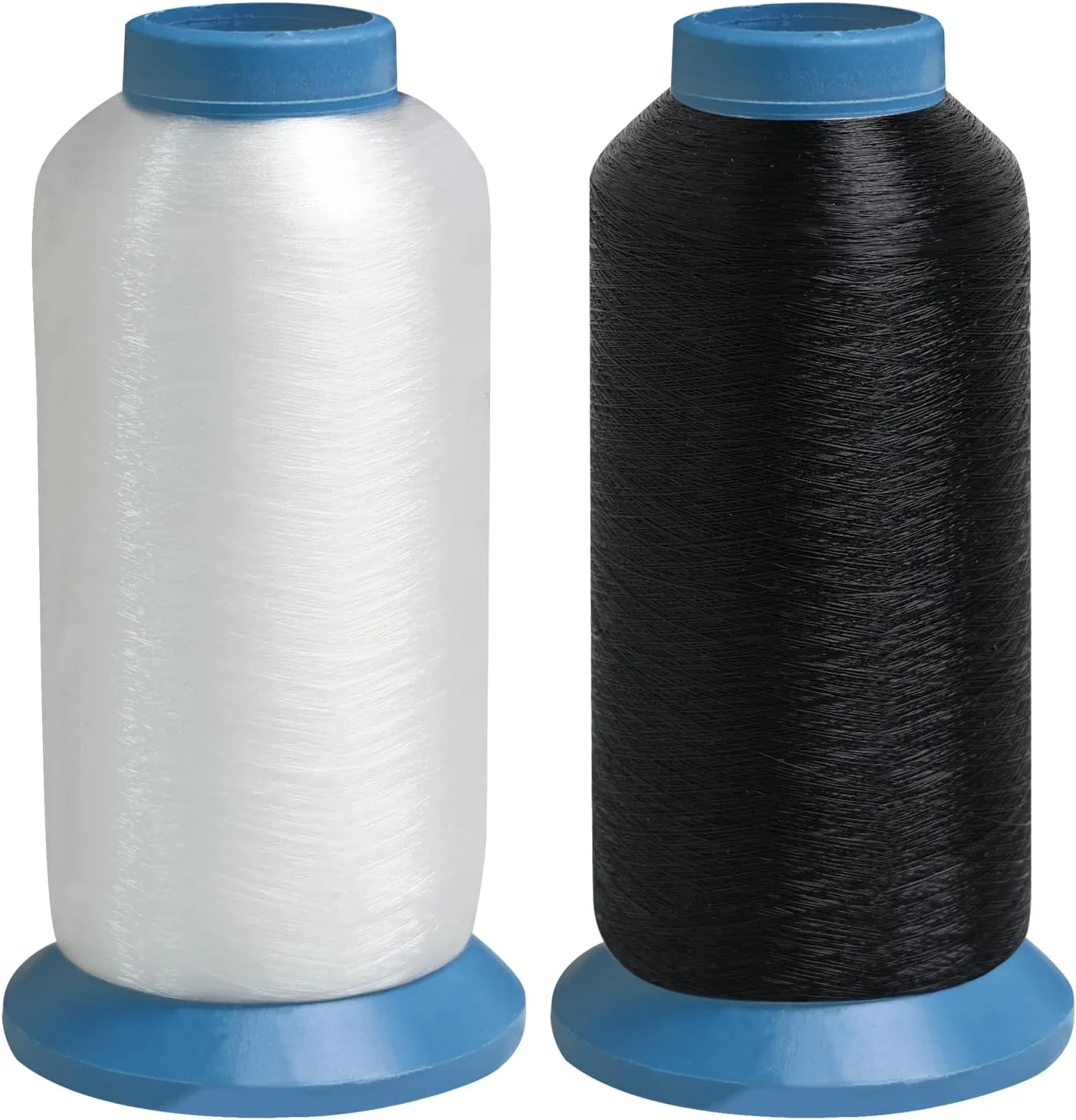 ست 2 عددی نخ گلدوزی 5000 متری (سیاه + سفید) برای ماشین های گلدوزی و چرخ خیاطی، ماسوره های نایلونی، استحکام بالا و ضد الکتریسیته ساکن، برای گلدوزی و خیاطی DIY