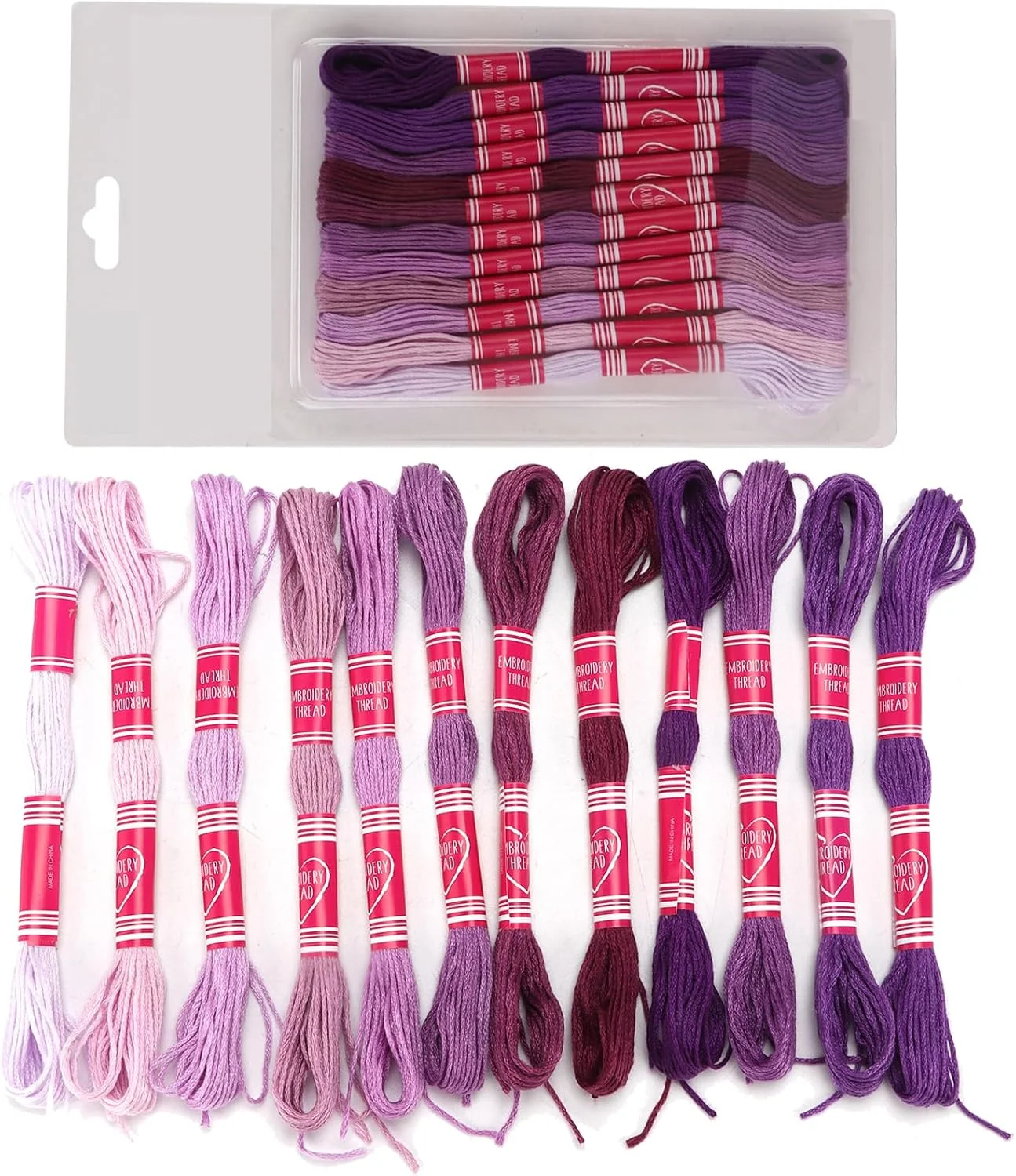 نخ گلدوزی گرادیانی براق متالیک نخ گلدوزی رنگ سفید خط پلی استر برای گروه علاقه مندان به صنایع دستی (بنفش)