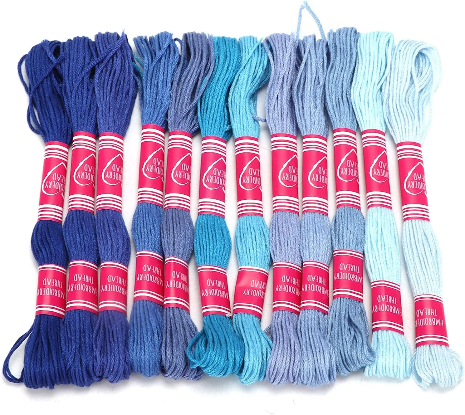 نخ گلدوزی گرادیانی 12 عددی، نخ دندان گلدوزی، نخ پلی استر برای دستبند، نخ بخیه متقاطع برای لوازم جانبی DIY پوشاک