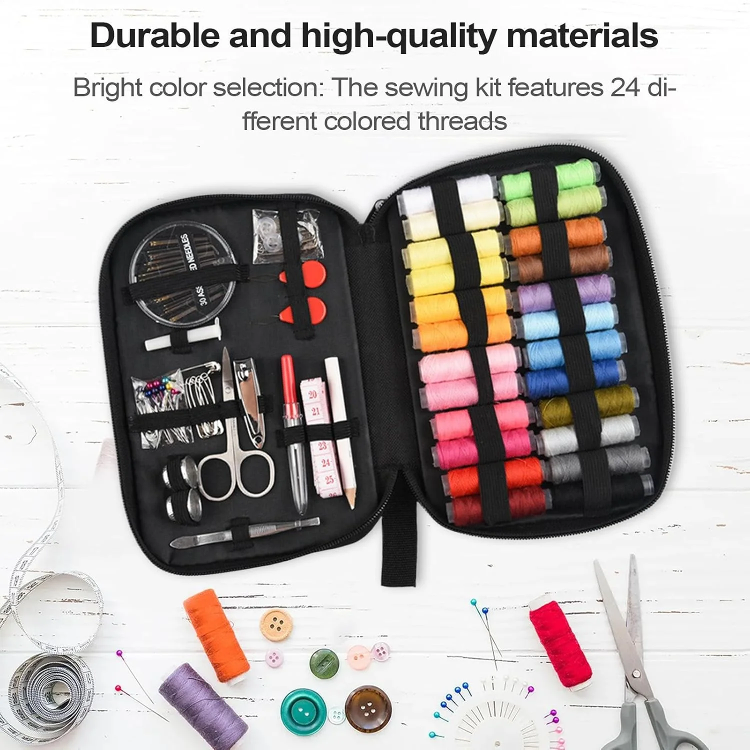 ست خیاطی، مجموعه نخ گلدوزی، لوازم سنگین و جمع و جور، ابزار مناسب مبتدیان برای تعمیر، صنایع دستی اتاق خوابگاه، علاقه مندان به صنایع دستی، لحاف دوزی