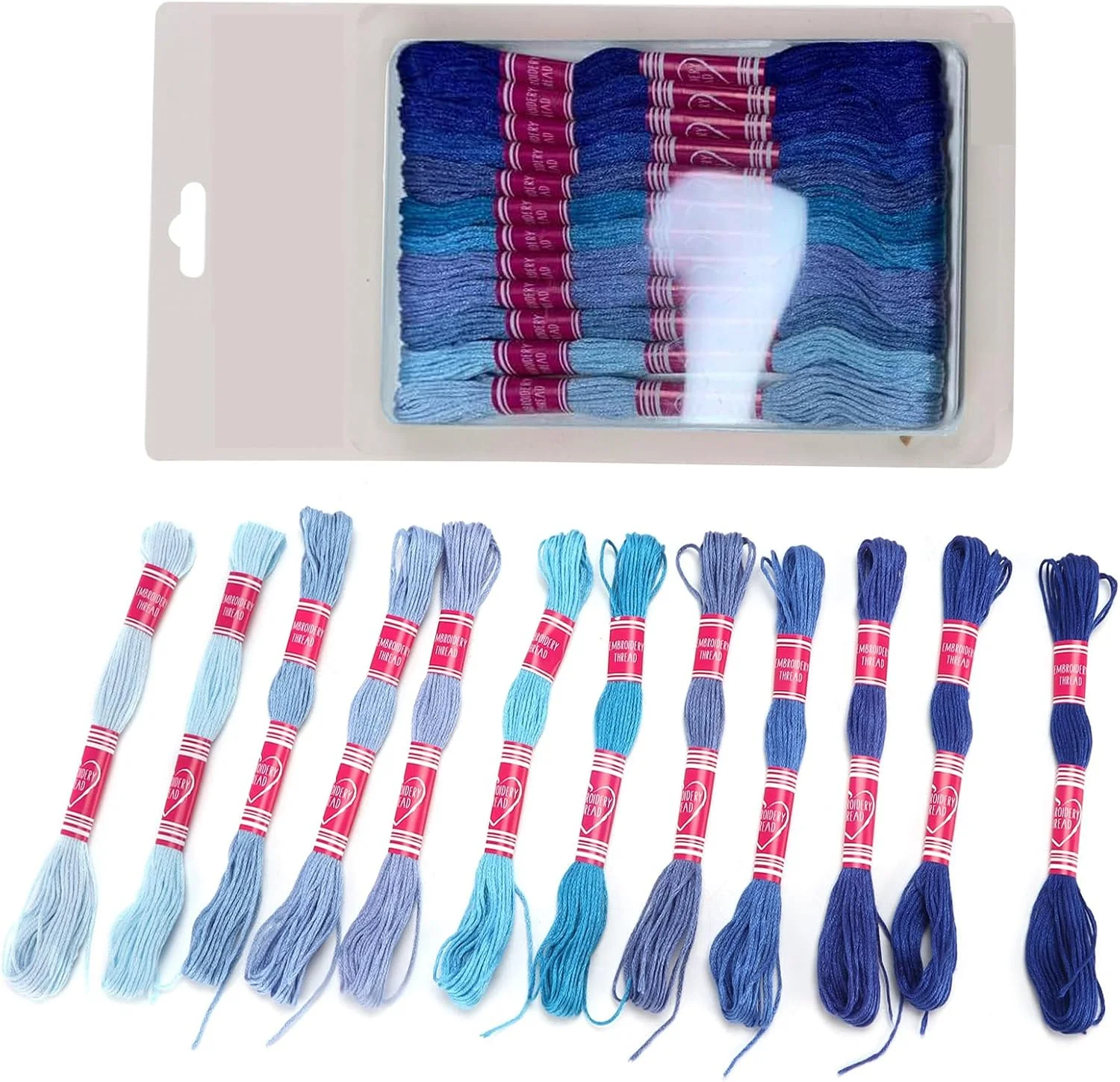 نخ گلدوزی گرادیان روشن متالیک نخ گلدوزی نخ گلدوزی رنگ سفید خط پلی استر برای گروه دوستداران سوزن دوزی (آبی)