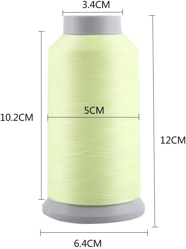 نخ خیاطی شب تاب گلدوزی دستی، قرقره نخ لحاف دوزی، نخ خیاطی، نخ چرخ خیاطی شب نما (3000 یارد - زرد)