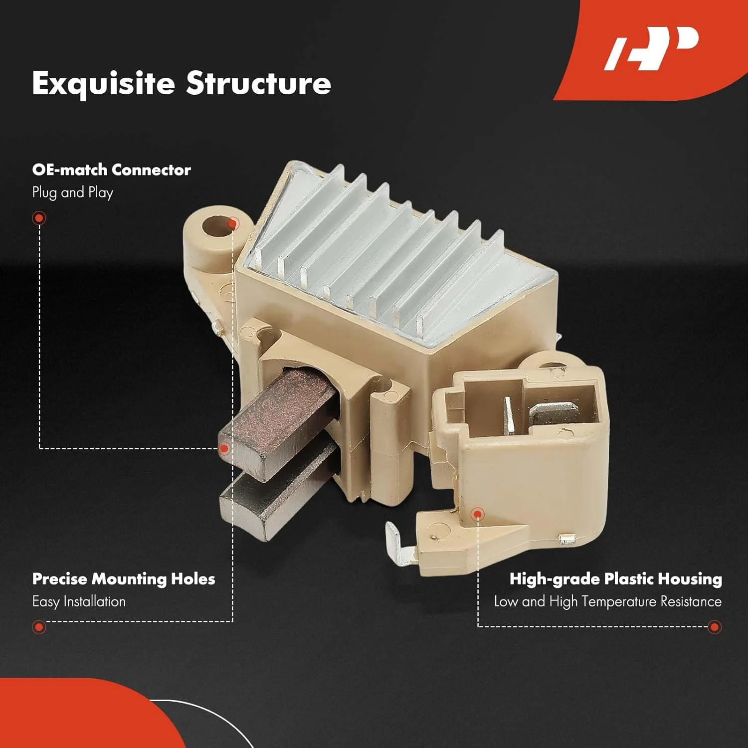 رگولاتور ولتاژ آلترناتور A-Premium 14.5V سازگار با هیوندای سوناتا 1989-1991، اکسل 1990-1994 و میتسوبیشی میراژ، پریسیس و کرایسلر کانکوئست و دوج کلت و ایگل سامیت و پلیموث کلت