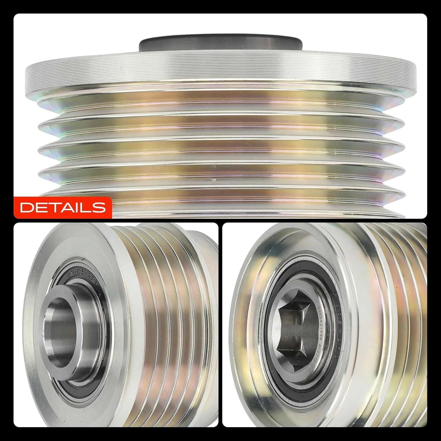 پولی کلاچ دینام A-Premium سازگار با ولوو C70 2006، S40 2004-2006، V50 2005-2006، 2.4L 2.5L، 5 شیار جهت عقربه های ساعت