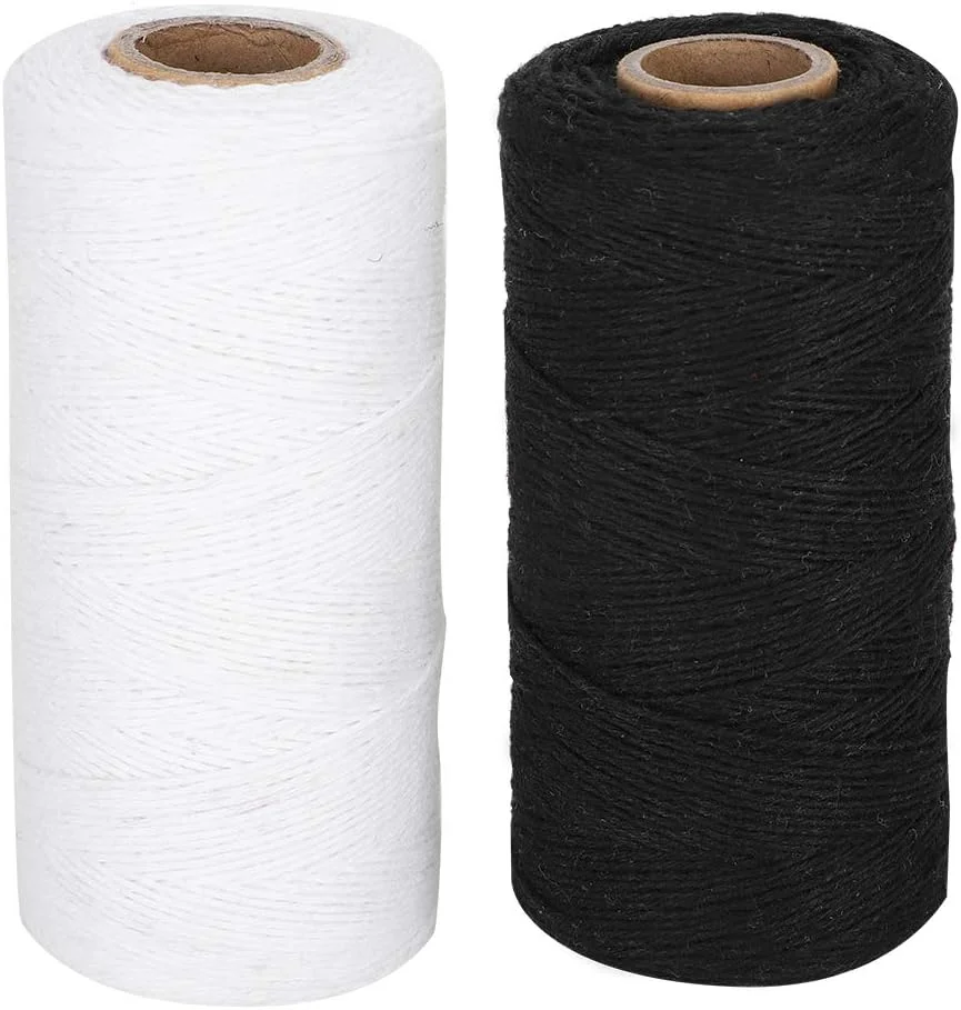 نخ ماشین گلدوزی Ejoyous، 2 عدد 250 متری نخ تار پنبه ای 8/4 بافندگی لحاف دوزی نخ های ریسندگی برای ماشین خیاطی گلدوزی، 1 مشکی و 1 سفید