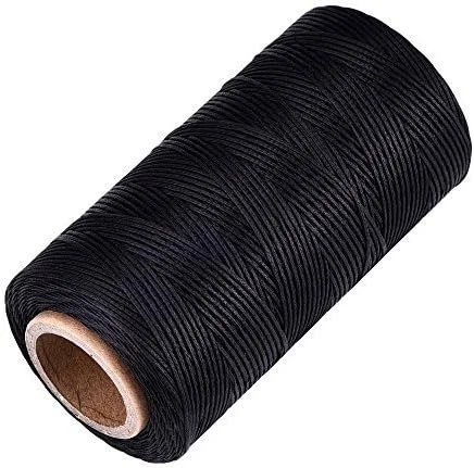 نخ موم زده چرم دوزی eBoot، 260 متری، 150D، 1 میلی متری، مناسب برای کارهای دستی چرمی (مشکی)