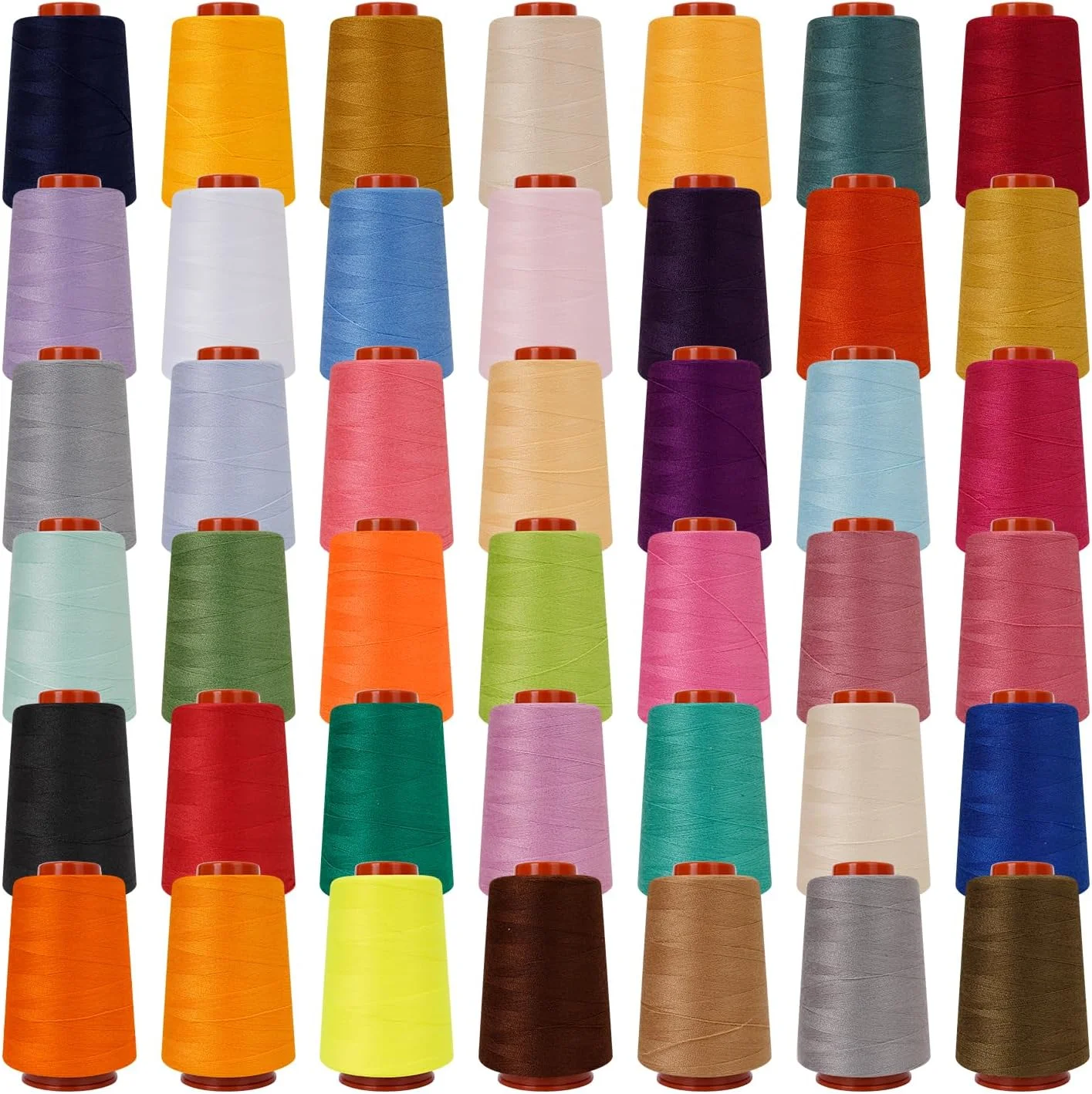 ست نخ خیاطی 42 رنگ، 800 یارد در هر قرقره، نخ پلی استر بادوام برای چرخ خیاطی و دوخت دستی، ایده آل برای DIY، تعمیرات، لحاف دوزی و استفاده در صنایع دستی DIY